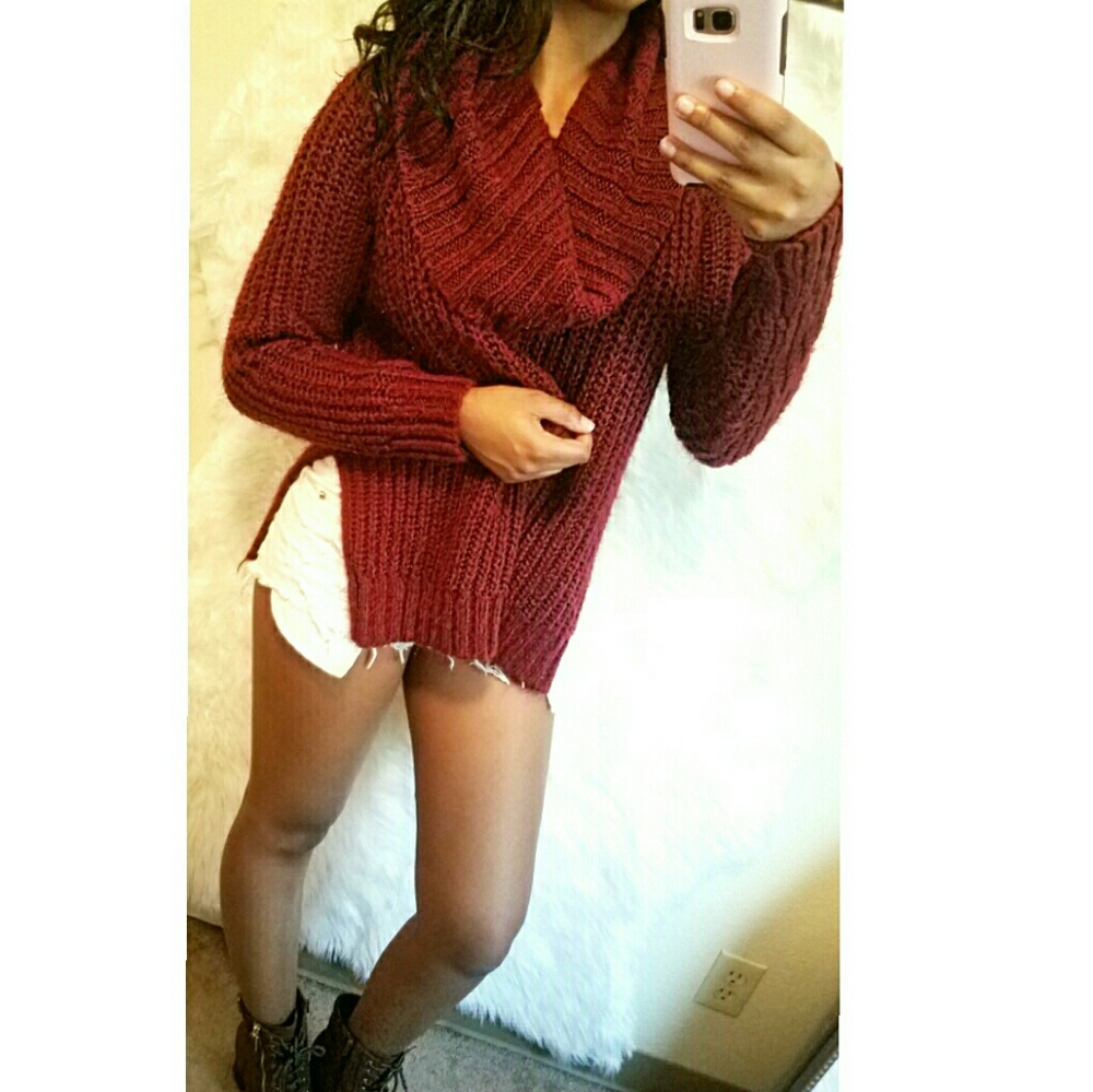 Burgundy Knit Charlotte Russe Sweater